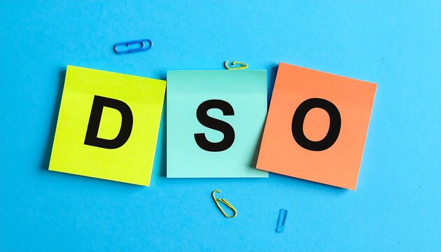 Colorful sticky notes spell out DSO on a blue background