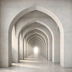Repeating Arch Corridor Abstract Architecture Pattern Background