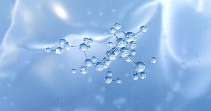 Pangamic acid rotating molecular structure, 3d model of pseudovitamin
