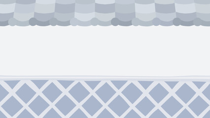 かわいいなまこ壁と瓦屋根の塀の背景イラスト_明_16:9 © ふわぷか