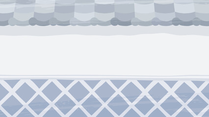 かわいいなまこ壁と瓦屋根の塀の背景イラスト_影あり_明_16:9 © ふわぷか