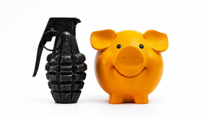 Glücksschwein m it Handgranate © blende11.photo