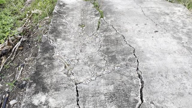 Cracked Concrete Pathway in Disrepair