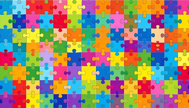Colorful jigsaw puzzle pattern