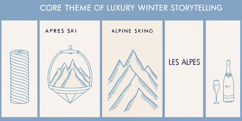 Luxury winter theme showcasing apr s ski alpine skiing and celebratory elements © Debashis