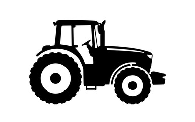 Obraz premium Silhouette of a Agricultural farm tractor on transparent background.