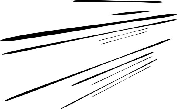 Abstract black speed lines on white background creating a dynamic motion effect. Minimalist graphic element ideal for comics, action scenes, racing themes, and design projects.