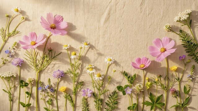 spring flowers on wall