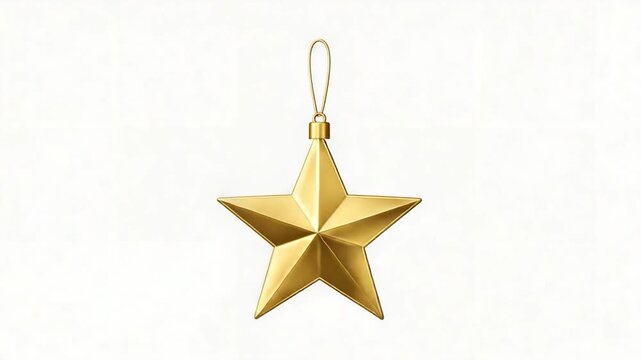 Golden star Christmas tree ornament.