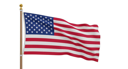 Obraz premium Waving american flag on pole