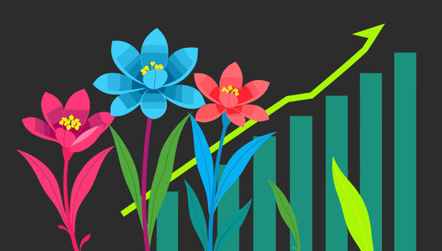 This bright and cheerful flower illustration evokes feelings of optimism and growth. Ideal for websites, blogs, or social media content related to spr