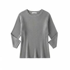 Fototapeta premium A gray and white knit sweater on a white background