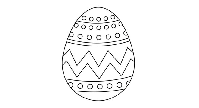 Easter Egg Outline with Decorative Patterns