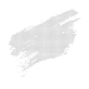 Brush style Halftone dotted on white background. 