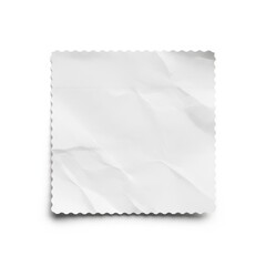 A white cloth with a wavy edge on a plain background