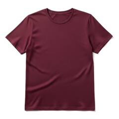 Naklejka premium A maroon short sleeved t shirt on a white background