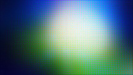 Naklejka premium Abstract Blue and Green Halftone Grid Background with Digital Light Glow