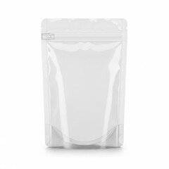 A shiny foil resealable pouch on a white background