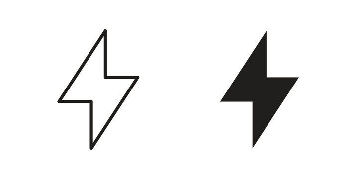 Lightning bolt icons simple design. Vector illustration for web ui