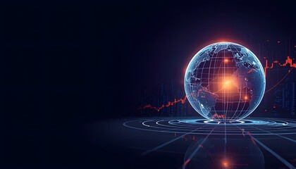 Fototapeta premium Global finance and digital business network