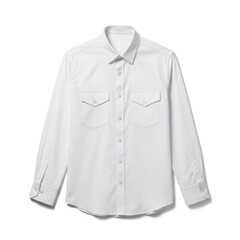 A white button-up shirt with two breast pockets