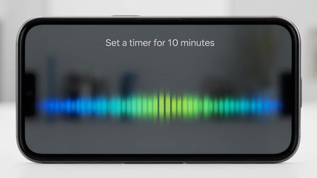 close up of a modern smartphone displaying a timer set for ten minutes