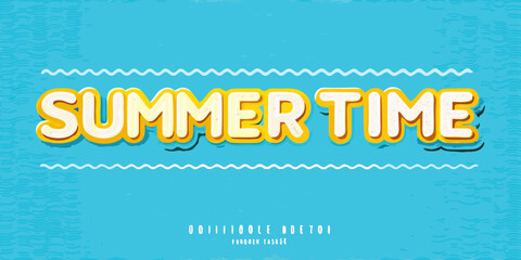 Colorful summer time typography with a wavy ocean themed background © Apurba