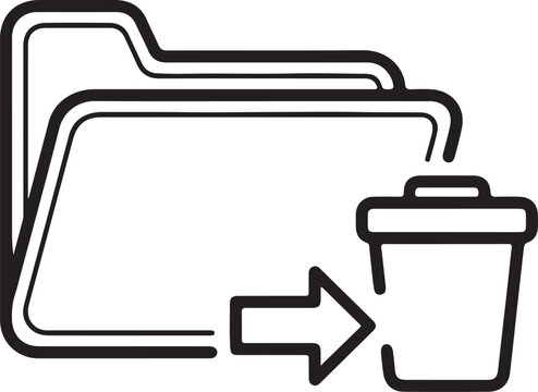 Vector icon of deleting files to trash isolated PNG with Transparent Background