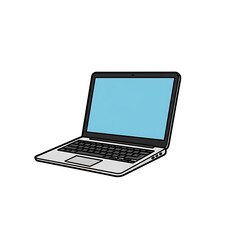 hand-drawn laptop illustration for business and technology concepts
