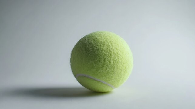 A single tennis ball resting on a light surface