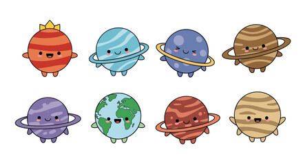 Cartoon planets illustration © KingShawn