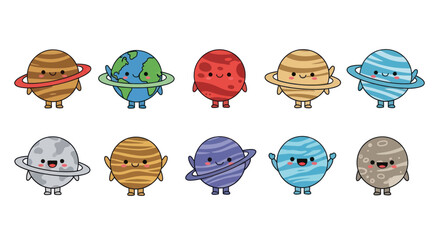 Cartoon planets illustration © KingShawn