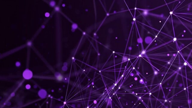 network connection concept with purple nodes and lines