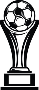 Soccer trophy award isolated on transparent background football victory tropy