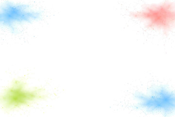 Obraz premium Colorful Powder Smoke Burst Corners Background PNG, Soft Holi Dust Clouds Frame, Abstract Color Splash Border Overlay for Design, Banner, Poster, Social Media, Festival Graphics, Transparent PNG