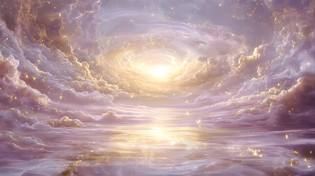 Cosmic swirl with glowing center