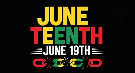 Obraz premium Juneteenth celebration graphic with colorful text