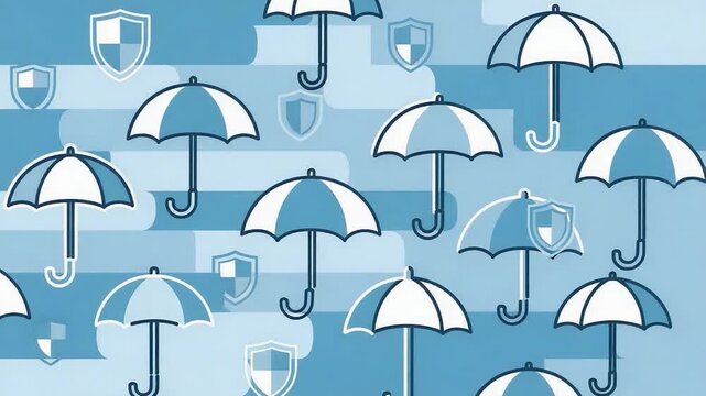 Umbrella Protection Insurance Symbol Pattern.