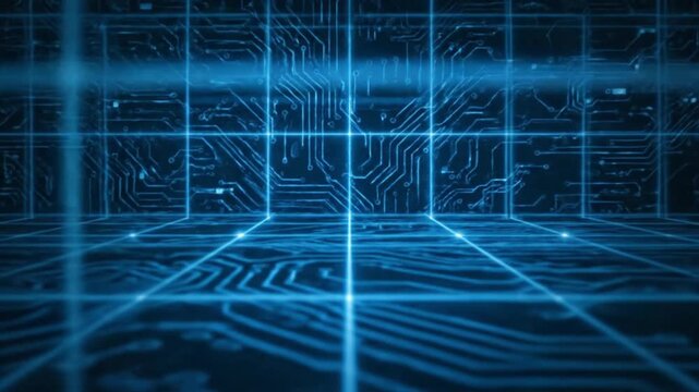 abstract blue background with binary code