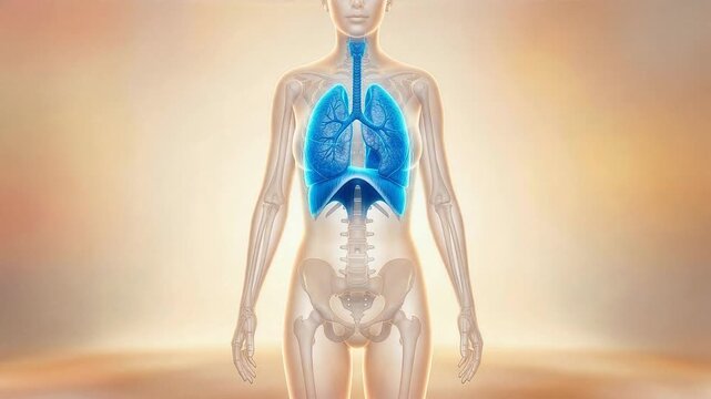 Human body systems demonstrate breath and circulation process with detailed anatomy visuals