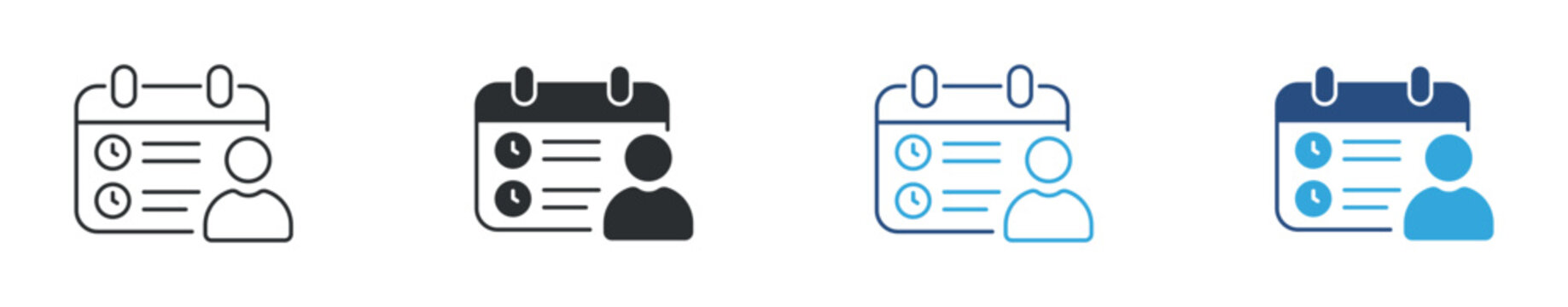 Schedule planning icon set. Appointment management concept. Vector illustration.