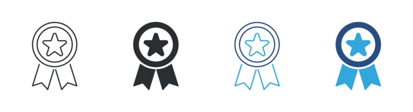Award badge icon set. Achievement and quality concept. Vector illustration.