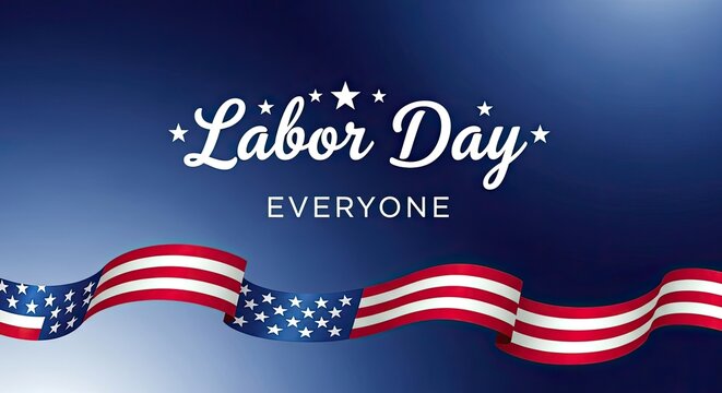 Happy labor day celebration with patriotic american flag