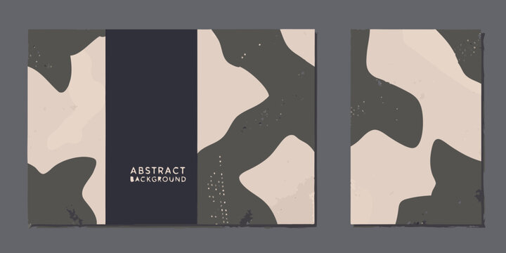 Abstract diptych featuring organic shapes in neutral and earthy tones
