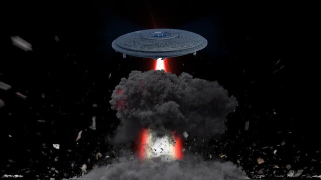 UFO beam destruction