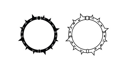 Two circular crown like designs with spikes a striking silhouette high quality © MdShifulIslam