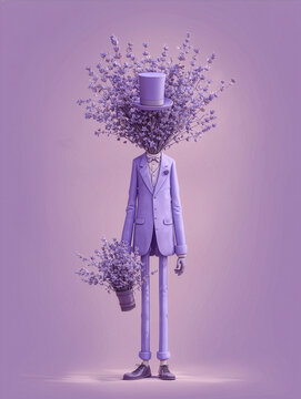 Surreal Violet Spring Season Man
