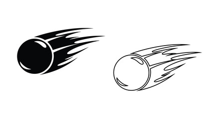 Two stylized bullet shapes in motion a striking black and white silhouette © MdShifulIslam