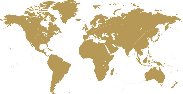 A blurry world map on a white background