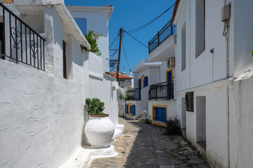 Fototapeta premium Panorama of The town of Skiathos, Sporades, Thessaly, Greece